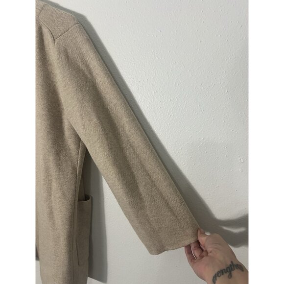 J. Crew Tan Beige Merino Wool Blend Open Blazer Size XS Pockets - Picture 11 of 14